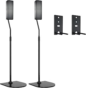 Adjustable Stand for Bose Speaker Stands, for OmniJewel Lifestyle 650, Surround Speaker 700, Floor Speakers Stands for Bose Floor Stand, with OmniJewel Bracket, Black (Pack of 2)