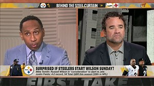 615K views · 5.7K reactions | Stephen A. Smith believes Justin Fields hasn't proven himself enough to rule out exploring what Russell Wilson could bring to the Pittsburgh Steelers ✍️ | ESPN First Take | Facebook