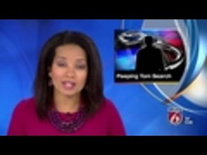 Man peeps on woman in bathroom