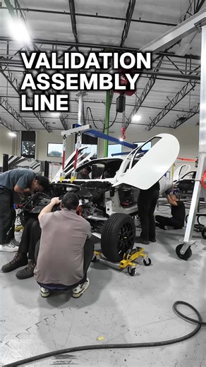 The first vehicle is planned to roll off the validation assembly line very soon. We’re actively scaling the line, with more than five vehicles currently in process. #SEV