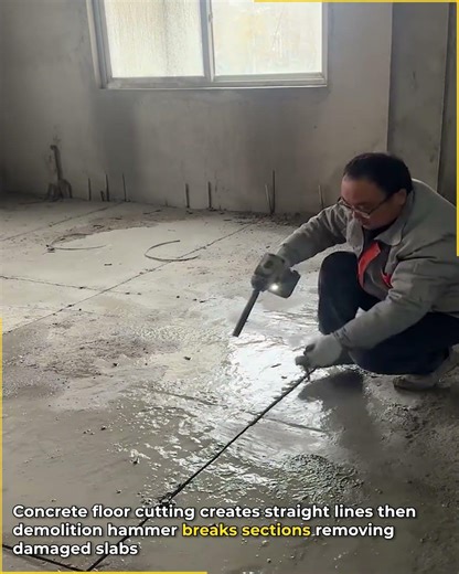 Concrete Floor Cutting And Breaking.