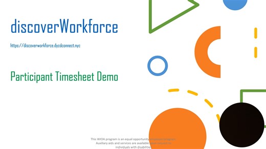 Participant Electronic Timesheets