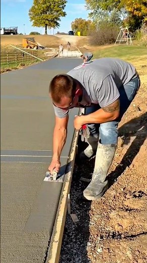Concrete Pavement Finishing Process with Edging Tool