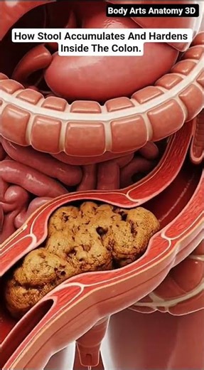 How stool accumulates and hardens inside the colon | Gut Health | Body Arts Anatomy 3D