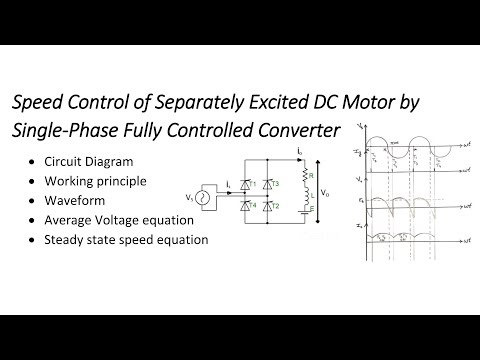 Speed Control of Separately Excited DC Motor by Single-Phase Fully Controlled Converter | DC Drives.