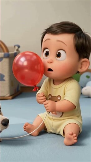 Baby Loses Balloon → Puppy Makes Giant Balloon 🎈