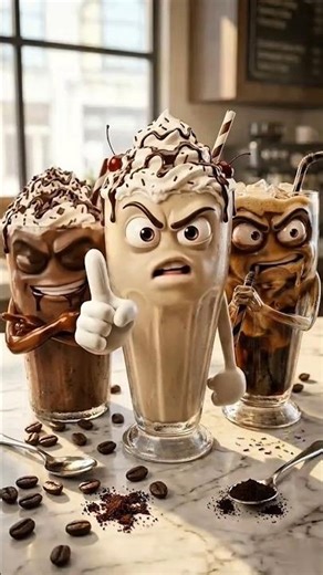 When Your Drinks Come Alive… 🥤☕ | Milkshake vs Cold Coffee Animation