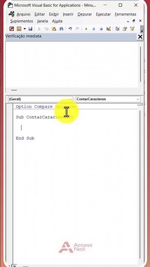 [Desenvolvedor] Voce conhece a função LEN() no VBA??🤔👨‍🏫#microsoftaccess #vba #cursodeaccess