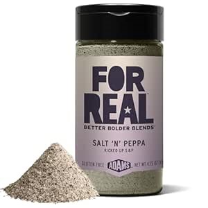 FOR REAL Salt 'N' Peppa Seasoning - 5 Pepper & 5 Salt Blend for Steak, Eggs, Chicken & More - Gluten Free, Kosher, No Seed Oils or MSG - Bold Twist on Classic S&P - 6oz