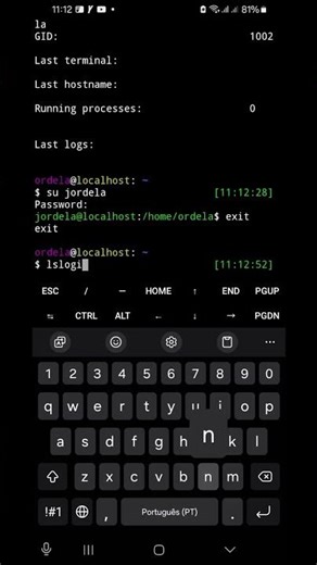 #linux commands "switch user" and "lslogins"