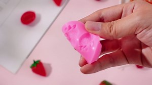 3 Pcs 3D Strawberry and Flowers Silicone Mold Strawberry Baking Mold Fruit Fondant Handmade Candy Jelly Bakeware for Baking Chocolate Pan Cake Kid Cupcake Soap Candle Clay Resin Wax Making