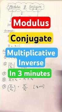 Modulus,Conjugate & Multiplicative Inverse in 3 minutes #youtubeshorts #class11maths #complexnumber