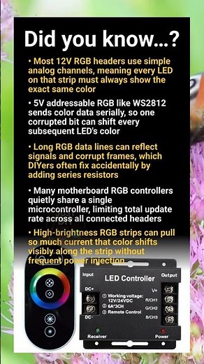 RGB controller: protocol secrets, power limits, addressable LEDs and signal integrity
