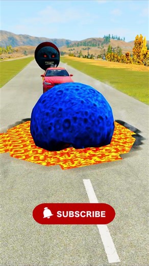 Moon Cars Falling Into Lava 🌕🔥 | BeamNG.drive Shorts