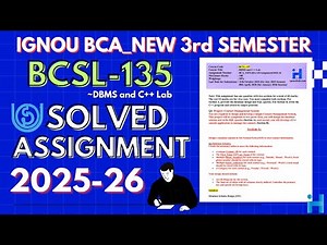 BCSL-135 Solved Assignment July 2025 / Jan 2026 || BCA_NEW 3rd Semester Solved Assignment 2025-26