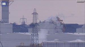 Chimney collapses in Kent power station due to Storm Eunice