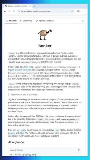 Supercharge SQLite with Honker