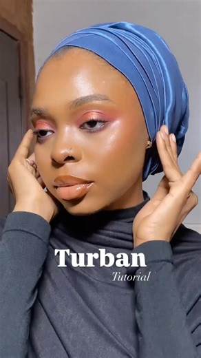 Hafsss Beauty Content Creator ♡ on Instagram: "Easy and simple turban tutorial💙 RTW turbans for when you want that effortless look without stress Turbans from @turban.ng #turbantutorial #turban #tutorial #beautycreator #beautycontentcreator #makeup"