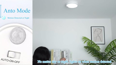 2-Pack Battery Operated Motion Sensor LED Ceiling Light, 7.2inch Flush Mount Light Fixture 6000K, Wireless Motion Activated Ceiling Lamp in 400LM for Closet Pantry Laundry Stair(Battery Not Included) - Amazon.com
