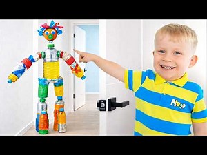 Los niños aprenden a convertir materiales reciclables en juguetes