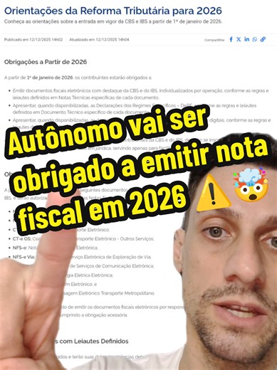 Mudanças para Autônomos: Nota Fiscal em 2026