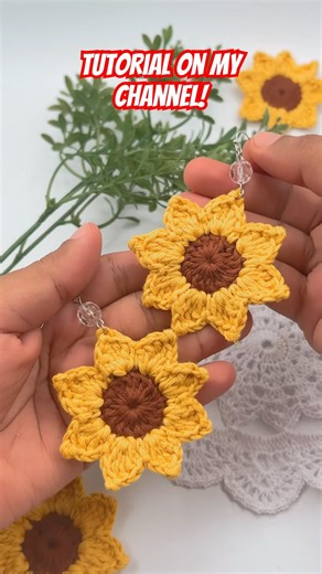 Crochet Sunflower Earrings 🌻 | Easy Beginner Tutorial | DIY Crochet Jewelry