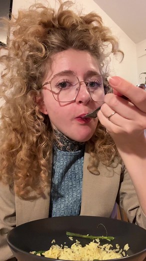 This is your reminder to eat . . . #eating #asmr #rice #beans #tiktokeats #love #reminder #girl #glasses #food #foodtiktok #fresh #viral #chew #sound #on #reels #follow #me #fun #home #cute #fyp #explore