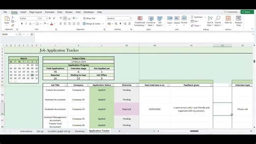 Job Application Tracker, Excel, Job Planner, Job Tracker Template, Spreadsheet, Interview Tracker, Job Offer Tracker, Simple Tracker - Etsy