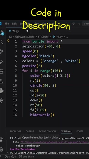 “Python Magic in 10 Seconds 😎💻” #shorts #shortsvideo #coding