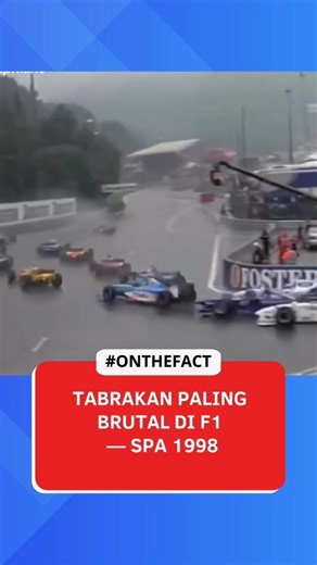 OnTheFact on Instagram: "Tabrakan brutal F1 Spa 1998: hujan, chaos, dan 13 mobil hancur. Balap dihentikan. #F1 #Spa1998 #Motorsport #SejarahBalap #onthefact"