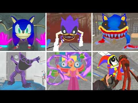 Poppy Playtime Chapter 1 2 3 4 5 - All BOSSES DEATHS MOD SONIC + SONIC EXE + CATNAP + POMNI