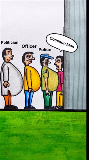 “People Standing in the Line of Power 😶‍🌫️ | Why is the common man always at the end?”#shorts #art