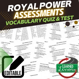 Royal Power Absolutism Assessments, Tests, Modern World History Quizzes Editable