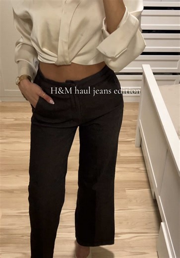 H&M try on haul 🤍 #tryonhaul #jeans #fashion #outfitinspo #fyp