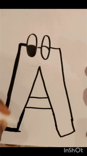 alphabet A easy drawing/magic finger #viral #diy #painting