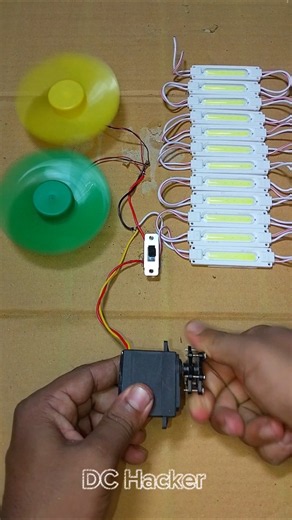 I Control Two DC Fan Motor and 12 LED Light With A Gear Motor Generator • DC Motor #dcmotor #shorts