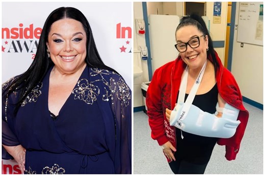 Lisa Riley rushed to hospital after 'very bad fall'