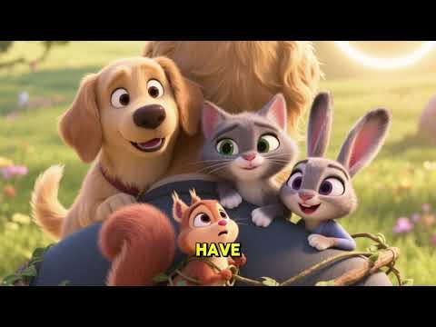 Cute Baby Animals Magical Forest Story 🌙🐶🐱 | Kids Bedtime Story of Friendship