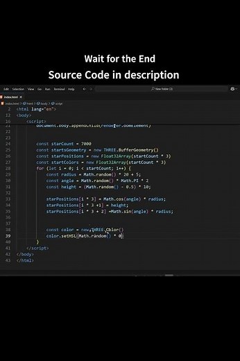 3D Galaxy with Black Hole | HTML, CSS & Javascript #coding #3danimation #threejs