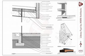 Copper Cladded Wall to Eave Section Detail - A501  Sheet by STUDIO HERO