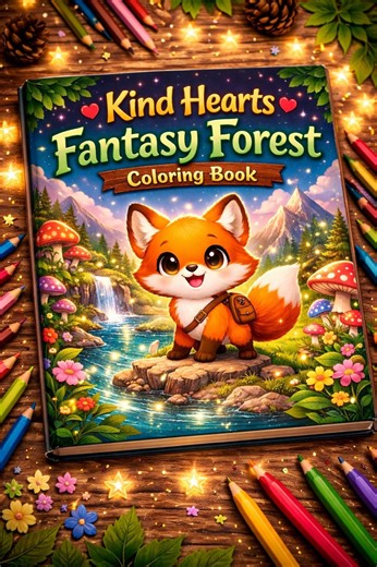 Fantasy Forest Coloring Book | Kindness Moral Story, Animals (printable PDF) - Etsy