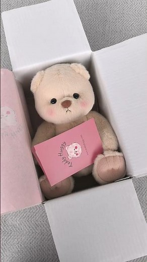 🧸💖 Pink teddy in LOVE outfit 🍓 Cozy hugs waiting!