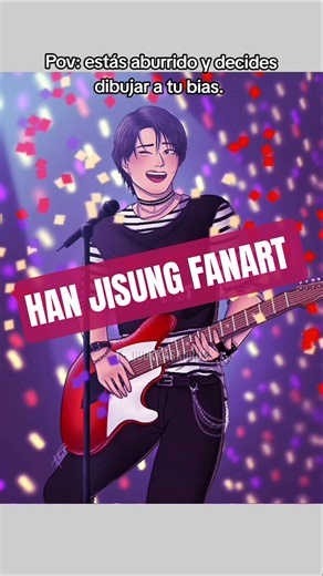 HAN JISUNG "HOLD MY HAND" FANART. 🎸🐿️ #straykids #hanjisung #holdmyhand #skz