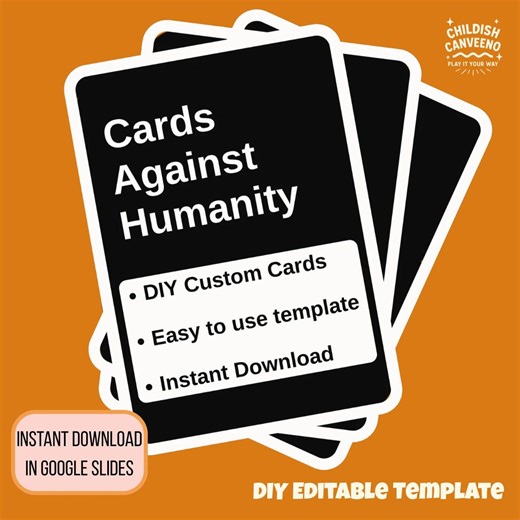 Custom Cards Against Template: DIY Printable Game (instant Download) - Etsy