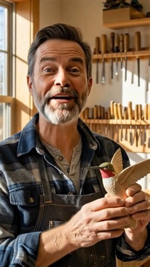 5.7K views · 428 reactions | Il a passé sa vie à travailler sans jamais entendre un seul « je suis fier de toi ». Aujourd’hui, c’est lui le père qui tremble d’émotion devant l’œuvre de son fils, ce petit colibri en bois qui porte tous leurs silences et toutes leurs blessures. Il ne demande ni likes ni gloire… juste un regard, un mot, pour que son fils sache qu’il a de la valeur dans ce monde qui scrolle trop vite. #fblifestyle | Recettes Inspirées | Facebook