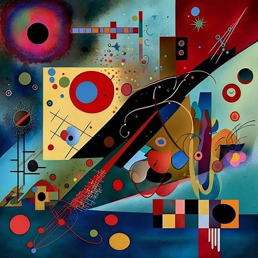 Homage 2|4 Wassily Kandinsky, abstract artwork by d. Archelaos, edition 2022