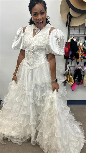 IFBB PRO | Big Body Bri🤎 on Instagram: "I picked up my dress today and went to goodwill with my family and could NOT pass up this opportunity!! 😂🤣😂 I wish I caught a snap shot of his face when I called him back! Lol 😂 STRESSED! You know what they say.. if she ain’t stressing you out… does she really love you? Or something like that ✨🤸🏽‍♀️✨ #weddingdresses #sayyestothedress #prank"