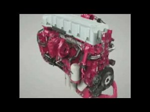 MACK MP7 Diesel engine assembly process animation