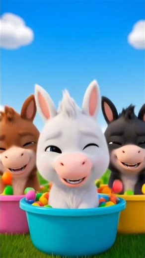 Cute Baby Donkeys Playing in Colorful Ball Pool 🐴🌈 | Funny & Adorable Moments