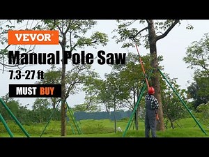 VEVOR Manual Pole Saw, 7.3-27 ft Extendable Tree Pruner, for Pruning Palms and Shrubs